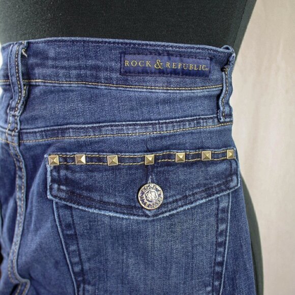 Rock & Republic Kendall Jeans Cropped Studded Size 10 - Picture 4 of 4